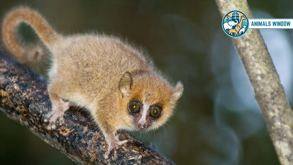 Gray Mouse Lemur Animal with Big Eyes